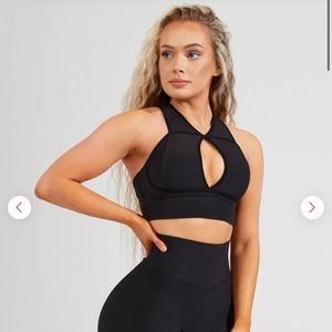 BUFF BUNNY sphynx ribbed sports bra in Onyx